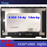 14 Inch Touch Screen For HP Pavilion X360 Convertible 14-dy 14m-by Digitizer Assembly Replacement With Frame 1920*1080 FHD