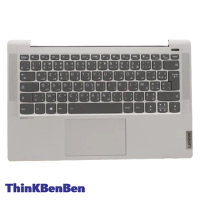 French Arabic Silver Keyboard Upper Case Palmrest Shell Cover For Lenovo Ideapad 5 14 14IIL05 14ARE05 14ALC05 14ITL05 5CB1A13810