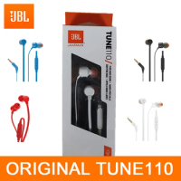 JBL T110 3.5mm Wired Headphone In Ear Headset Wired Earphone with Microphone Bass Stereo Earbud Sports In-line Control For Phone