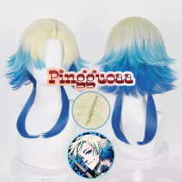 【Manmei】Blue Lock Michael Kaiser Cosplay Wig 55cm Mixed Color Wigs Heat Resistant Synthetic Hair Hal