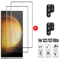 For Samsung Galaxy S23 Ultra Glass Samsung S22 Ultra Tempered Glass 9H Full Curved Screen Protetor For S21 Ultra Lens Film
