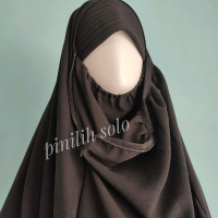 Jilbab Cadar Rits Crinkle Airflow Khimar Instan Jumbo