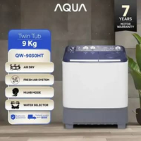 AQUA Mesin Cuci 2 Tabung Low Watt - Twintub 9 Kg - QW-9030HT