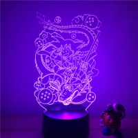 Dragon Ball Z Goku Super Saiyan Shenlong Figure 3D Nightlight 7 Colors Touch Table Lamp Model Goku Vegeta Broly Figure Gift