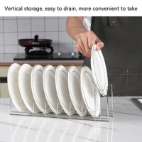 Kitchen Cabinet Organizer Stainless Steel Dish Rack Stainless Steel Dish Storage Rack Space-saving Plate for Kitchen for Cutting