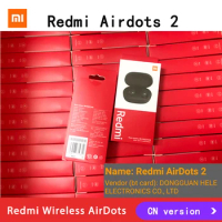 50/100Pcs Original Xiaomi Redmi Airdots 2 Earbuds Wireless Earphone For Bluetooth AI Control Gaming Headset With Mic Wholesale