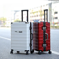 Travel suitcase on Universal wheels Aluminum frame Trolley Luggage Travel suitcase woman combination lock lightweight luggage