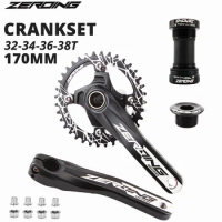 ZEROING M6000 Bicycle Crank MTB Crankset Chainring 170mm Bottom Bracket Chainring Bolts 32/34/36/38T Bicycle Parts for Shimano