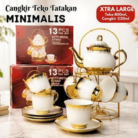 Hampers Tea Set Cangkir Teko Tatakan Souvenir Gelas Kopi Teh Mug Aesthetic Pajangan Vicenza Parcel P