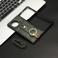 For Vivo X Fold V2178A Sleeve Luxury Wristband Ring Back Cover Bracket Shockproof Protective For Vivo X Fold x fold Phone Cases