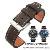 20mm 21mm 22mm Genuine Leather Watchband Cowhide Fit for IWC Big Pilot Mark 18 IW3777 Portofino Brown Watch Strap Tang Buckle
