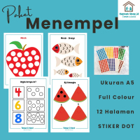 PAKET MENEMPEL ANAK USIA 2-5 TAHUN MEDIA STIKER DOT | Ukuran A5 | 12 Lembar
