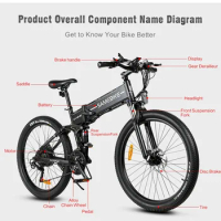 Folding Electric Bicycle 750W High Speed Motor 48V13AH Electric Bike Adult Mountain Full suspension City Road Communing Ebike