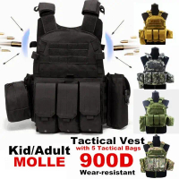 900D สวมเสื้อกั๊กยุทธวิธีทนทหาร MOLLE Multi-function