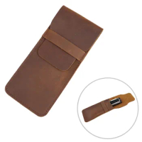 Vintage Leather 10 Holes Harmonica Storage Bag Brown Protective Harp Bag Holster Holder Portable Diatonic Harp Case Accessories