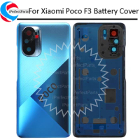 For Xiaomi Poco F3 Back Battery Cover Door Rear Glass For Poco F3 Battery Cover Housing Case With Camera Lens