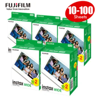 Genuine 10/20/40/60/100 Sheets Fujifilm Instax Wide Film White Edge Paper for Fuji Instant Camera 210 300 Link Wide Printer