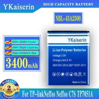 YKaiserin NEW 3400mAh NBL-43A2500 Battery For TP-Link Neffos C7S TP7051A TP7051C Mobile Phone Batterij