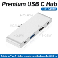 HOJIWI 4 In 1Type C to Multi USB 3.0 HUB Adapter USB C to HDMI for ipad pro laptops headsetdock station type c pd usb c hub AA08