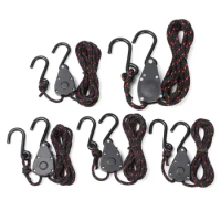 1/4 1/8 Inch Heavy Duty Adjustable Hanging Rope Clip Pulley Ratchets Kayak Canoe Boat Bow Stern Rope Lock Strap Tent Accessories