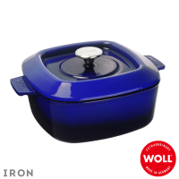 WOLL德國歐爾 IRON方型鑄鐵鍋24cm-藍