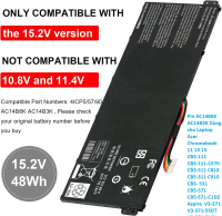 Pin AC14B8K AC14B3K Dùng cho Laptop Acerr Chromebook 11 13 15 CB3-111 CB3-111-C670 CB3-511 C810 CB5-