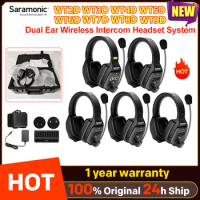 Saramonic Witalk WT8D Full Duplex Wireless Intercom Headset Communication System Team Group Boat Headphone Headsets Microphone