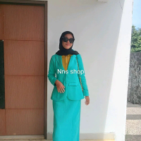 Seragam polos ppk warna ppk hijau toska model jas Blazer Kerja Wanita Setelan