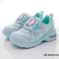日本月星Moonstar機能童鞋2E冰雪奇緣聯名電燈運動鞋款DNC13039淺藍(中小童)