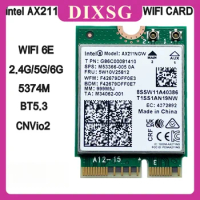 WiFi 6E AX211NGW Tri Band 2.4G/5G/6Ghz Wireless Network Wifi Card Adapter For BT 5.3 Intel AX211 M.2 KeyE CNVio2 Windows10