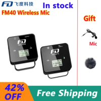 Feidu FM40 Wireless Mic Portable Mini Audio UHF Lavalier Microphone For Smartphone DSLR Camera Interview Live Recordin