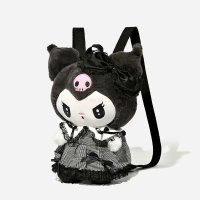 Sanrio Kuromi Melody ตุ๊กตาตุ๊กตากระเป๋าเป้สะพายหลังใหม่น่ารักกระโปรง Kuromi ตุ๊กตากระเป๋าการ์ตูนการ์ตูนถุงนุ่มความจุขนาดใหญ่กระเป๋าสาวของขวัญ