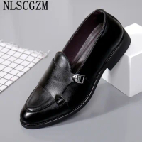Slip on Shoes Men Double Monk Strap Party Shoes for Men 2024 Loafers Men Dress Shoes Leather Zapatos De Vestir De Los Hombres
