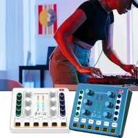 Sound Mixer For PC Noise Reduction Streaming Audio Mixer Interface Live Sound Mixer Small Sound Card Mixer Digital Sound
