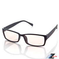 【Z-POLS】經典質感黑框 韓流格紋圖騰 MIT專業設計PC材質抗藍光眼鏡(濾藍光最佳利器兼抗UV400多功能)