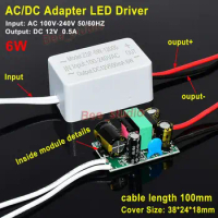 AC-DC Converter LED Driver AC 110V 120V 220V 230V to 12V 0.5A 6W 50/60Hz Power Adapter Board For Control Lighting Transformers