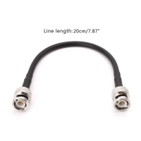 Kabel Ekor BNC Lelaki ke BNC Lelaki, Panjang 20cm, Penyambung Pengelim, Kabel Coaxial, Bahan RG58