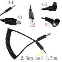 2.5-3.5mm Remote Shutter Release Cable Connecting Cord N1 N3 C1 C3 S2 For Nikon Pentax Canon Sony