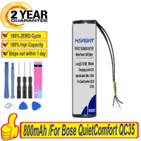 Top Brand 100% New 800mAh Battery for Bose QuietComfort QC35 &amp; QC35 II Accumulator 3-wire Batteries