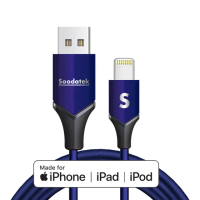 【Soodatek】USB2.0 A 對 lightning 充電傳輸線(2m)