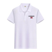 European polo shirt, shoulder length short sleeved T-shirt, men's 2024 summer new slim fit fashion base, versatile top