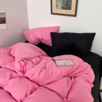 黑綠 黑粉 黑紫 混搭 中性風 磨毛 素色 簡約 小清新 床包組 床單 三件套單人 雙人床包 加大雙人床包