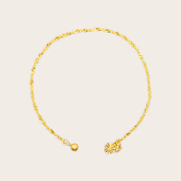 22K (916) Gold Twisted Rope Anklet with Heart Charm – Elegant Gold Jewelry