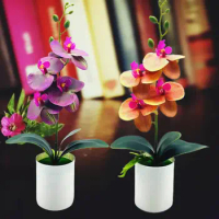 Artificial Plant Modern Beautiful Desktop Fake Butterfly Orchid Bonsai UV-resistant Fake Bonsai