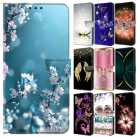 Leather Flip Case for Funda Samsung Galaxy A52S 5G A22 A32 A50 A51 A52 A71 A30S Case Painted Butterfly Flower Wallet Phone Cover