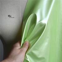 Bean Green Stretch PVC Leather Material Waterproof Soft Bag Tight Leather Short Skirt Print Designer Clothing Light Fabrics