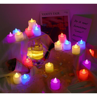 七彩變色電子蠟燭 LED蠟燭燈 創意佈置 仿真蠟燭 場景裝飾燈 情人節裝飾 批發 整盒出售 批發蠟燭燈