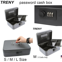 TRENY money saving box metal cash safe box with combination lock Cold Rolling Small Safe Custom Cash