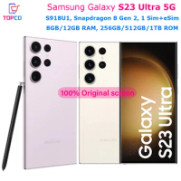 Samsung Galaxy S23 Ultra 5G S918U1 256GB/512GB/1TB Mobile Phone Snapdragon 8 Gen 2 Octa Core 6.8" 200MP&amp;12MP 8GB/12GB RAM eSim