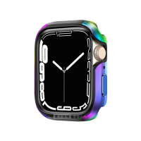軍盾防撞 抗衝擊 Apple Watch Series 9/8/7 (41mm) 鋁合金雙料邊框保護殼(極光彩)